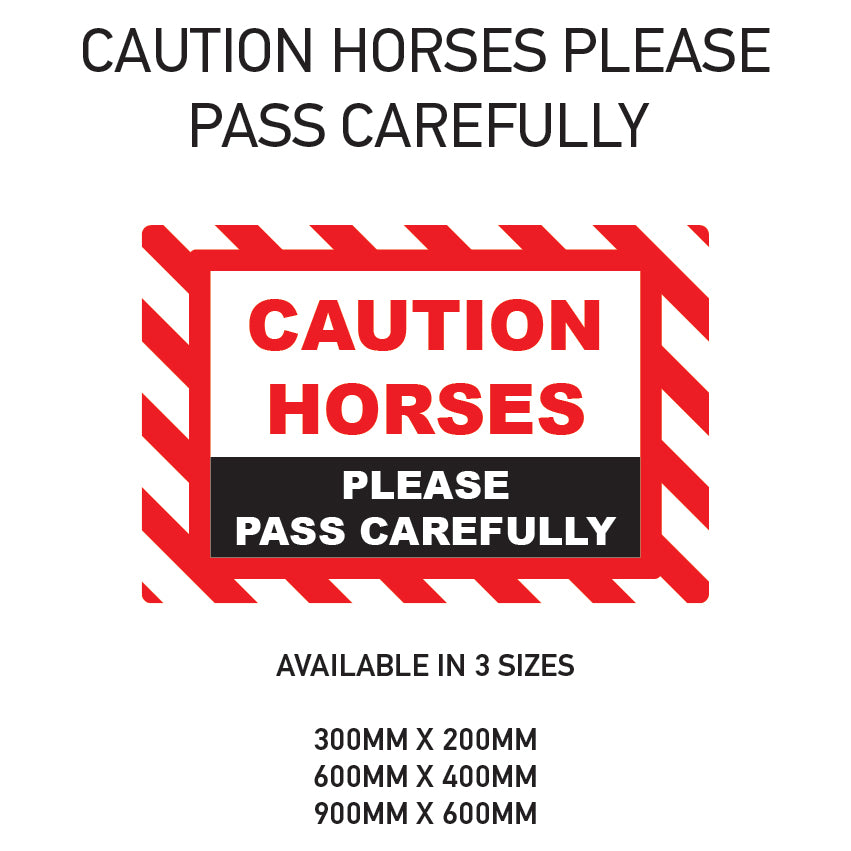HPC1-3 Caution Horses In Transit Sign Sticker Various Designs Available