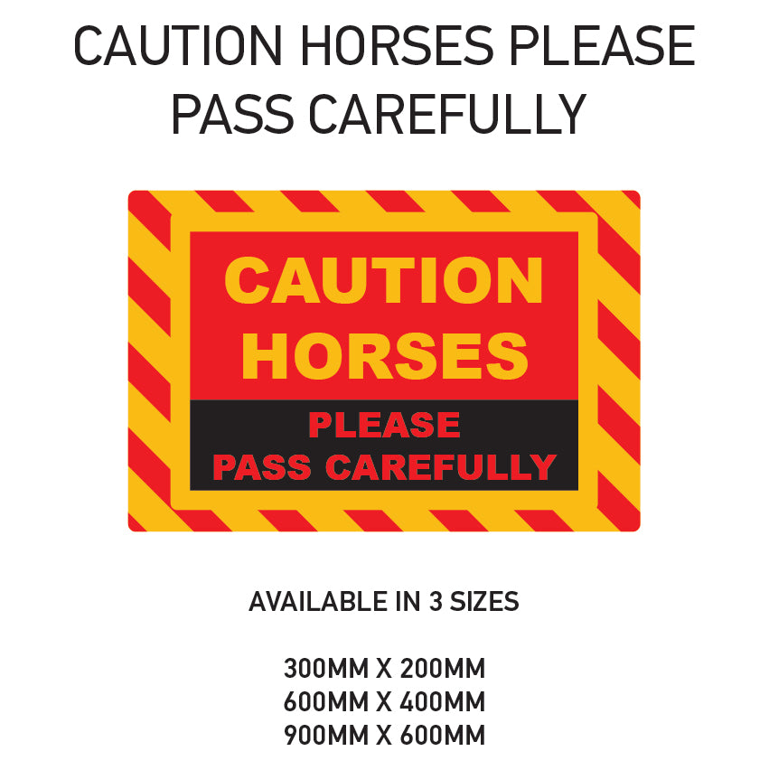 HPC1-3 Caution Horses In Transit Sign Sticker Various Designs Available