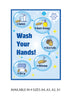 Hand Washing A5 Stickers (2x 148mm x 210mm) Health And Safety Warning Sticker Printed HW01-07