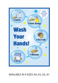 HW01-07 Hand Washing Stickers Warning Sticker Printed