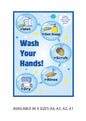 Hand Washing A5 Stickers (2x 148mm x 210mm) Health And Safety Warning Sticker Printed HW01-07