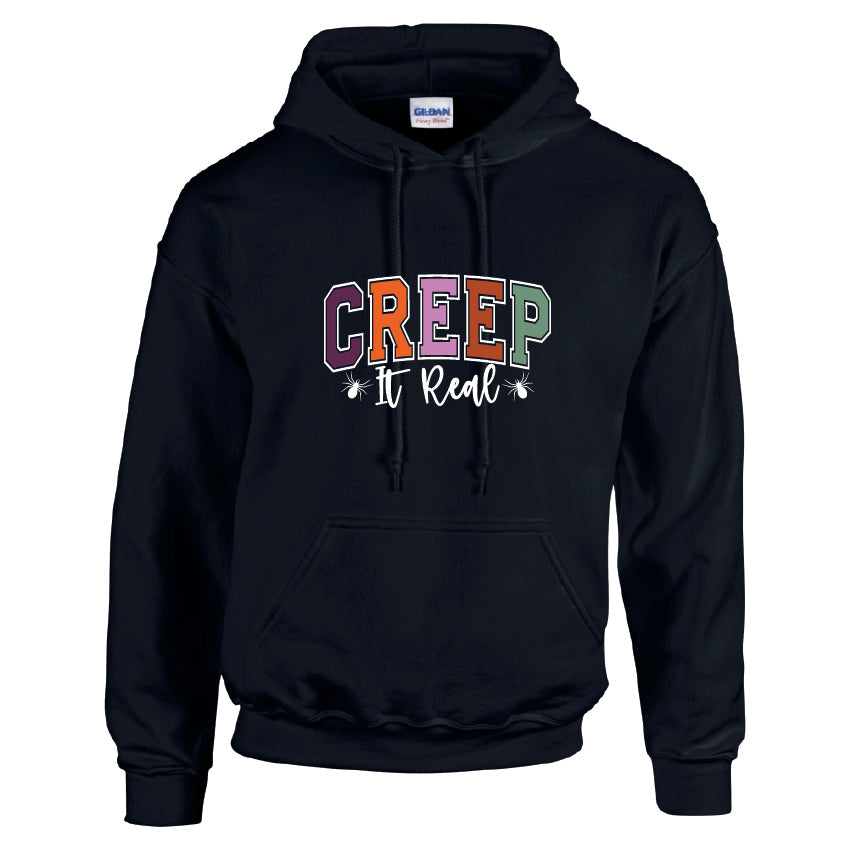 HWH12 Creep It Real Halloween Unisex Cotton Hoodie Various Sizes & Colours Available