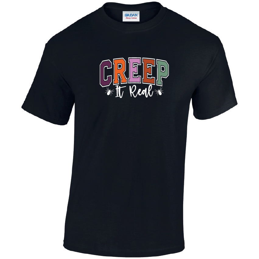HW12 Creep It Real Halloween Unisex Cotton T-Shirt Various Sizes & Colours Available