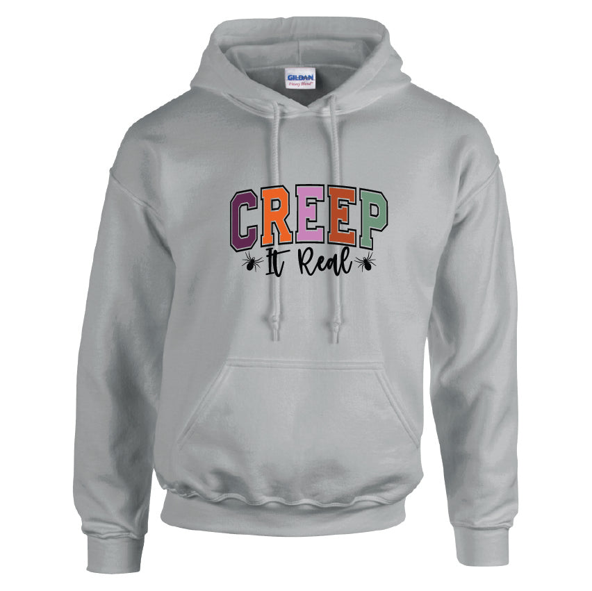 HWH12 Creep It Real Halloween Unisex Cotton Hoodie Various Sizes & Colours Available