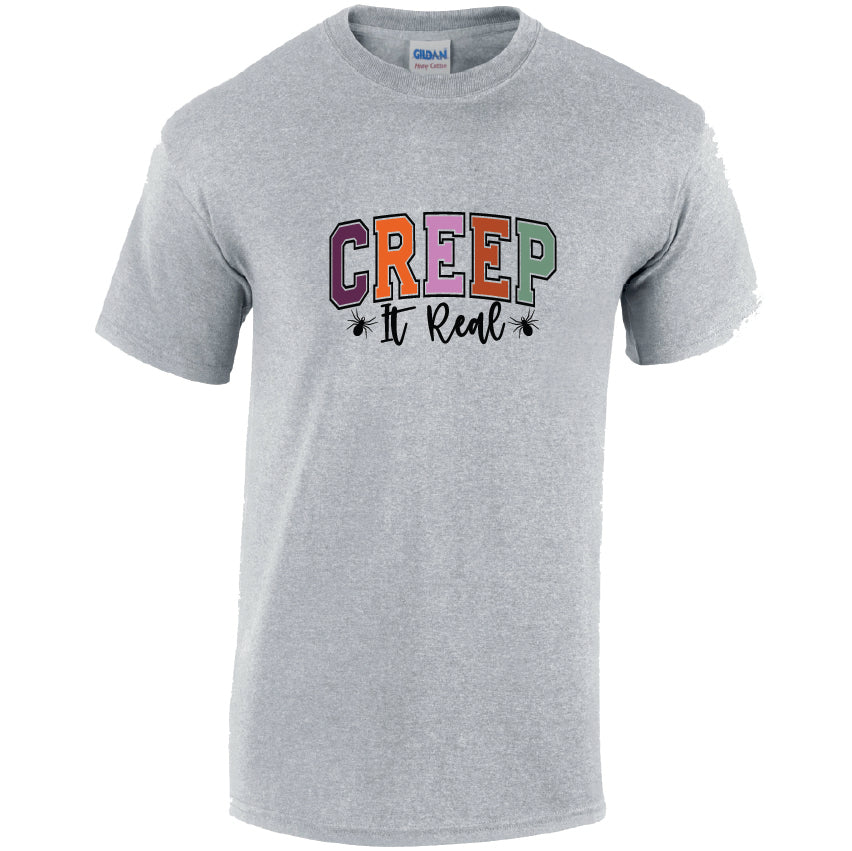 HW12 Creep It Real Halloween Unisex Cotton T-Shirt Various Sizes & Colours Available