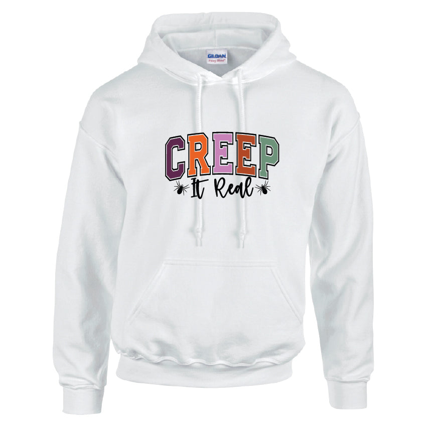 HWH12 Creep It Real Halloween Unisex Cotton Hoodie Various Sizes & Colours Available