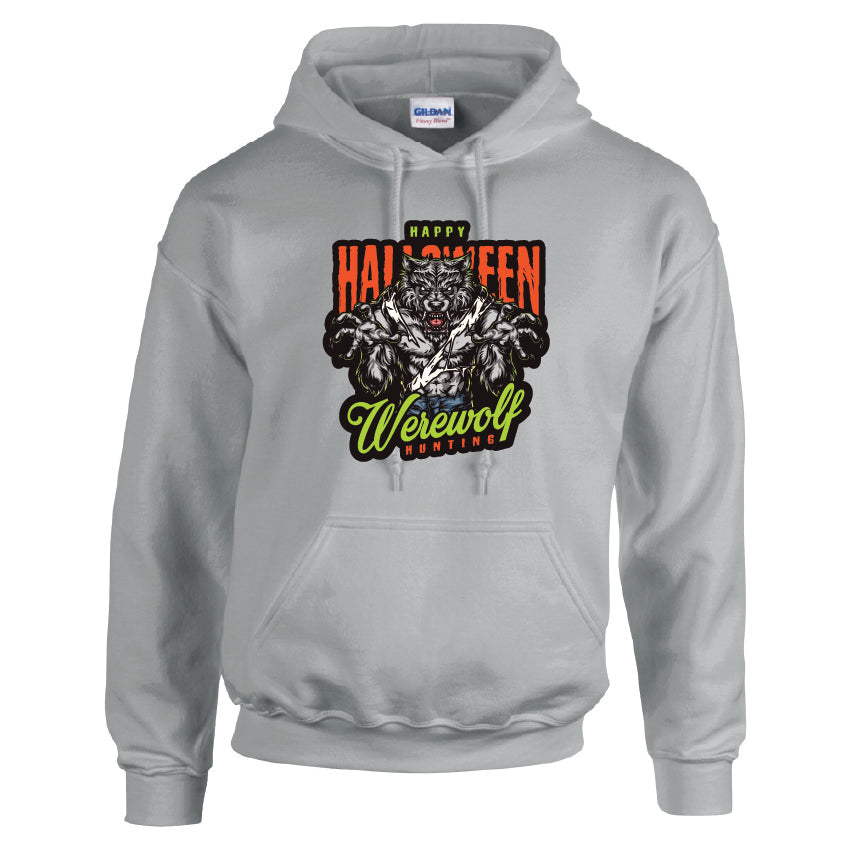 HWH26 Warewolf Hunting Halloween Unisex Cotton Hoodie Various Sizes & Colours Available