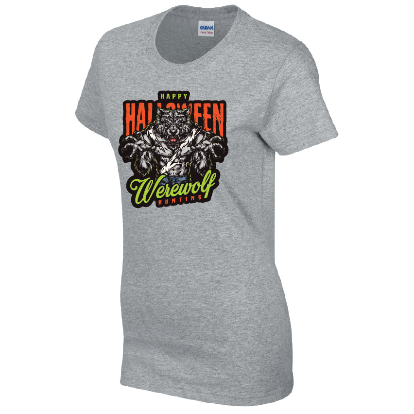 Happy Halloween Werewolf Hunting T-Shirt Available in 7 Colours HWCL26