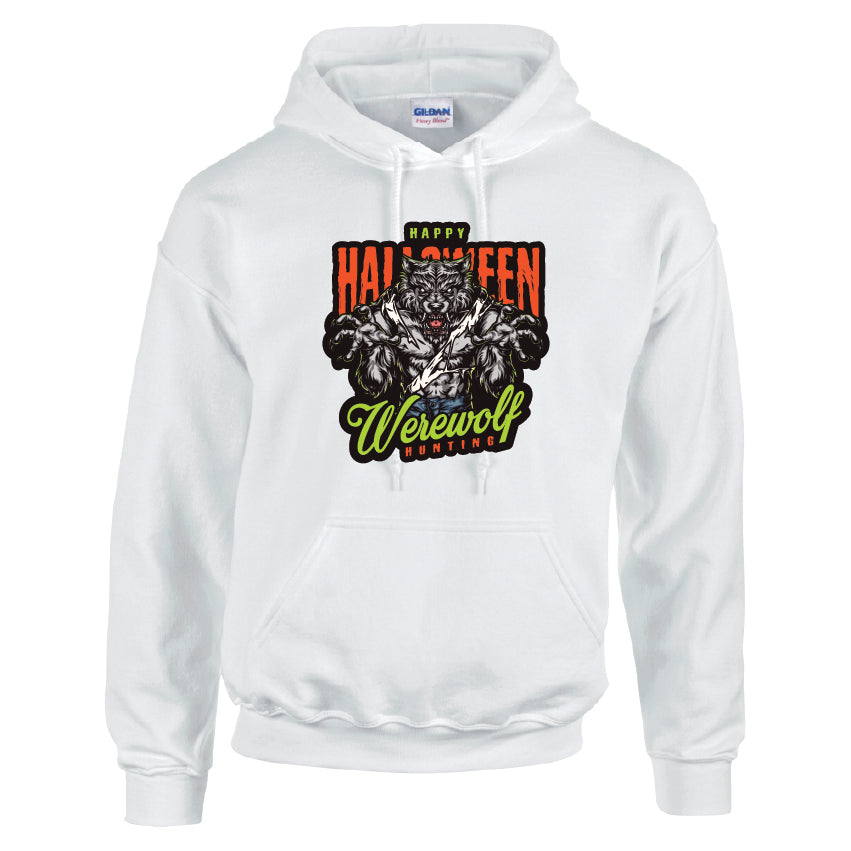 HWH26 Warewolf Hunting Halloween Unisex Cotton Hoodie Various Sizes & Colours Available
