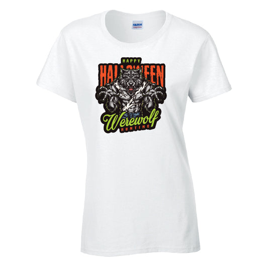 Happy Halloween Werewolf Hunting T-Shirt Available in 7 Colours HWCL26