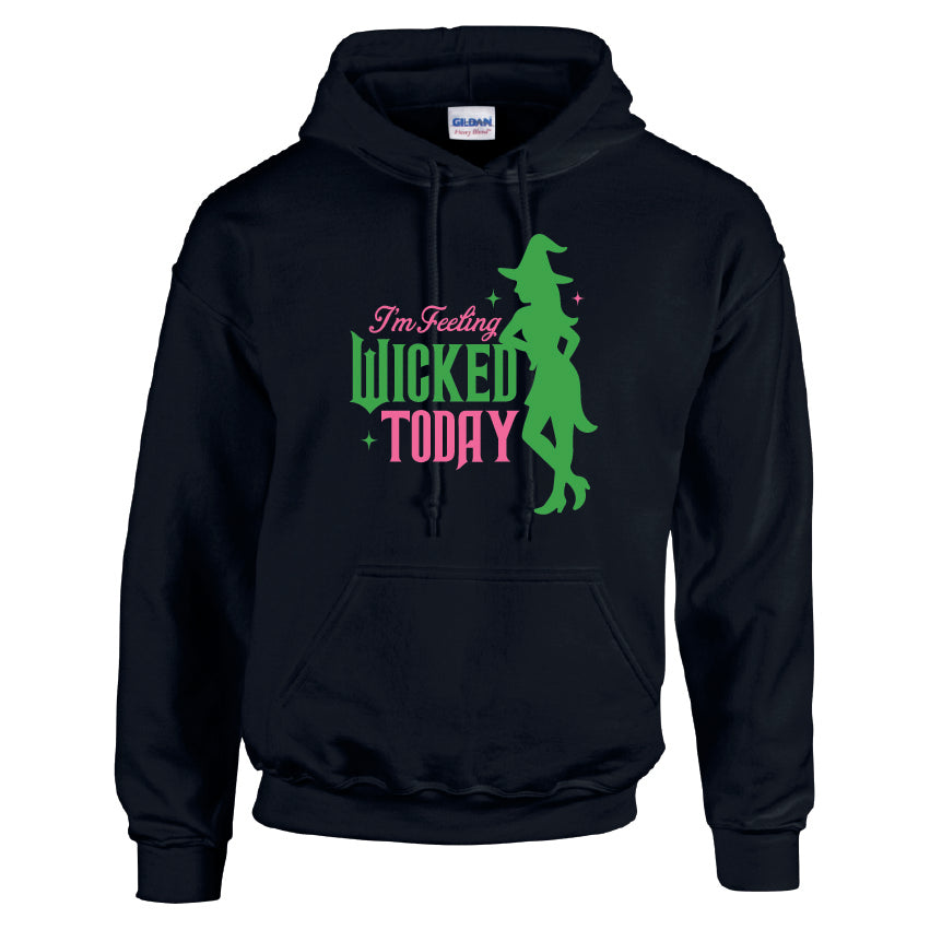 HWH29 I`m Feeling Wicked Today Halloween Unisex Cotton Hoodie Various Sizes & Colours Available