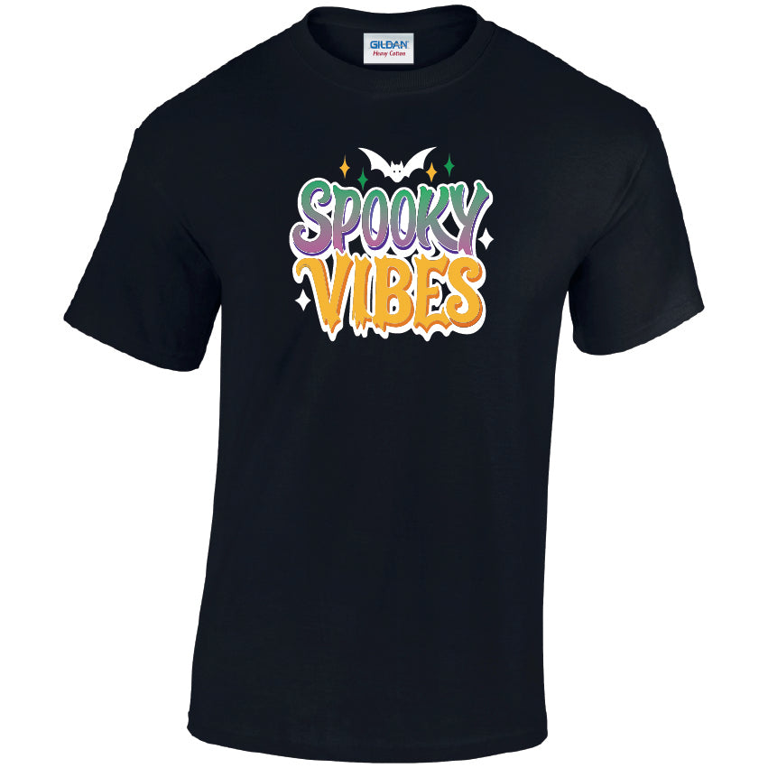 HW05 Spooky Vibes Halloween Unisex Cotton T-Shirt Various Sizes & Colours Available