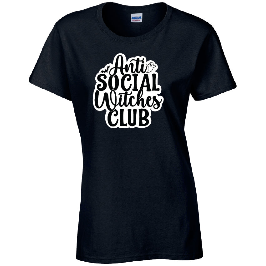 Anti Social Witches Club Halloween T-Shirt Available in 7 Colours HWCL06