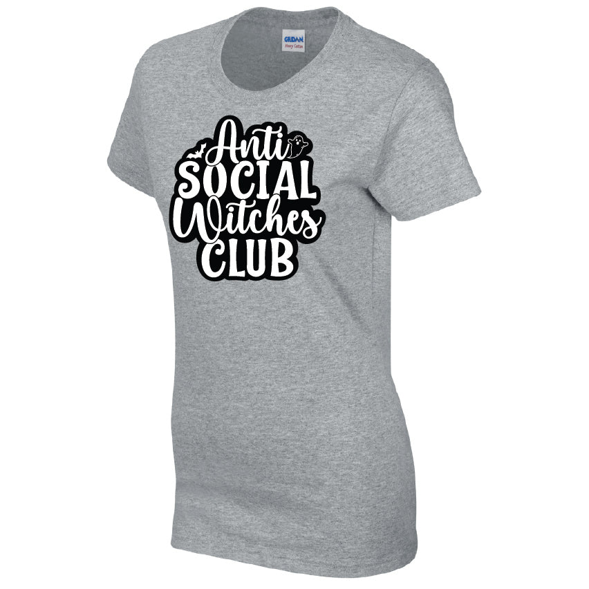 Anti Social Witches Club Halloween T-Shirt Available in 7 Colours HWCL06
