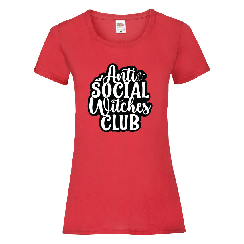 Anti Social Witches Club Halloween T-Shirt Available in 7 Colours HWCL06