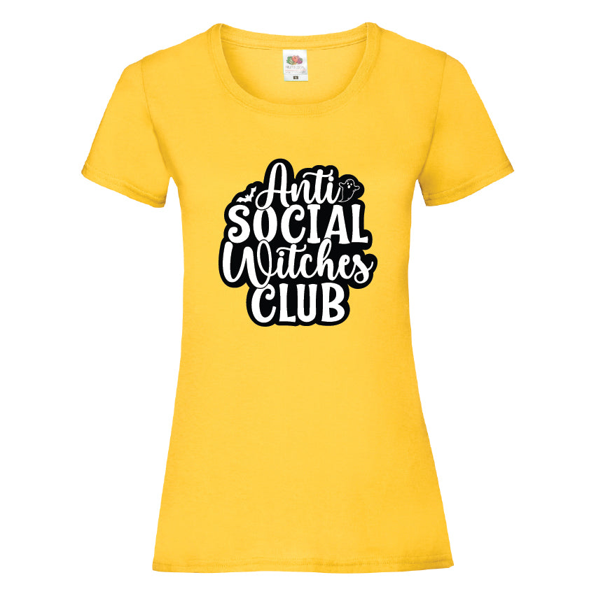 Anti Social Witches Club Halloween T-Shirt Available in 7 Colours HWCL06