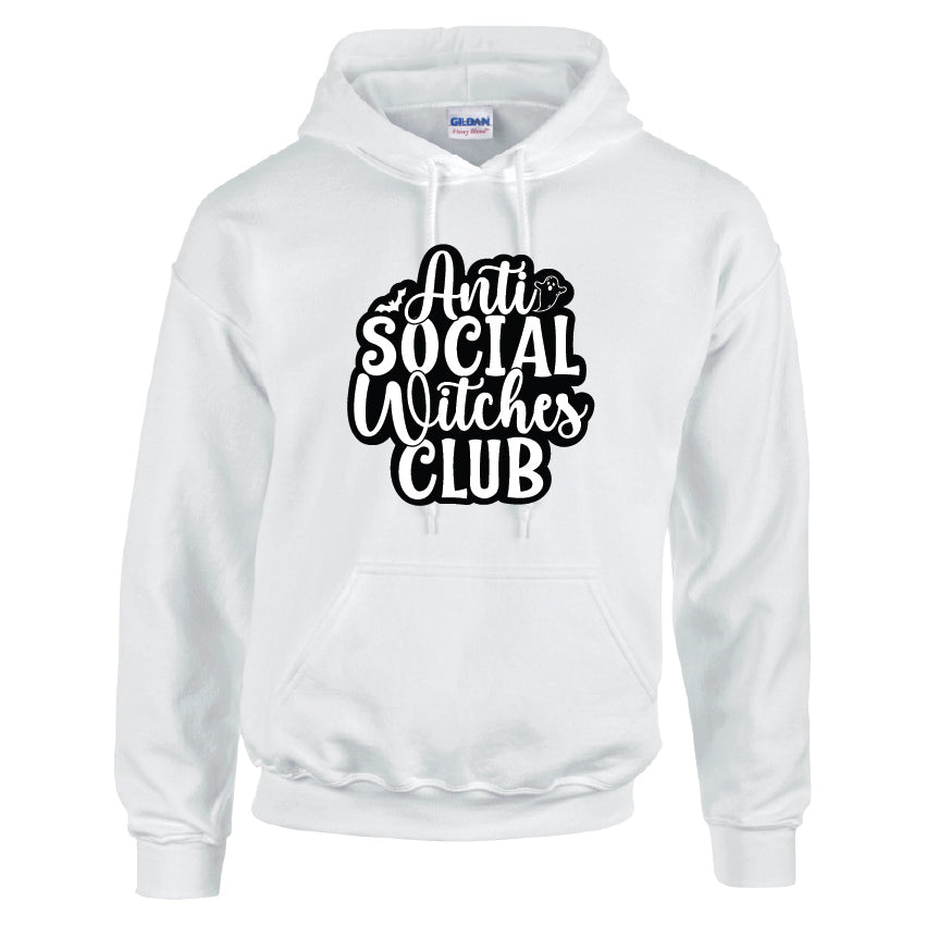 HWH06 Anti Social Witches Club Halloween Unisex Cotton Hoodie Various Sizes & Colours Available