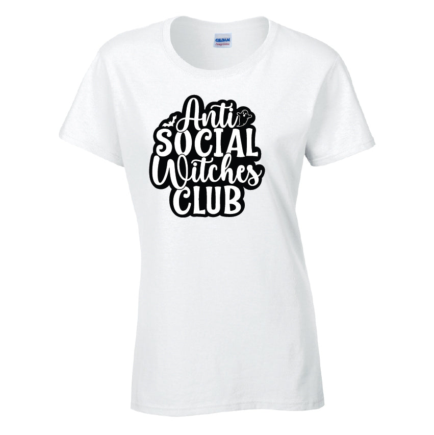 Anti Social Witches Club Halloween T-Shirt Available in 7 Colours HWCL06