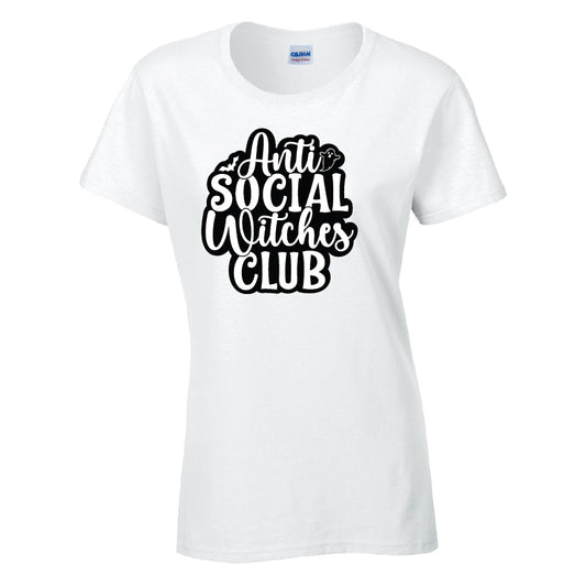 Anti Social Witches Club Halloween T-Shirt Available in 7 Colours HWCL06