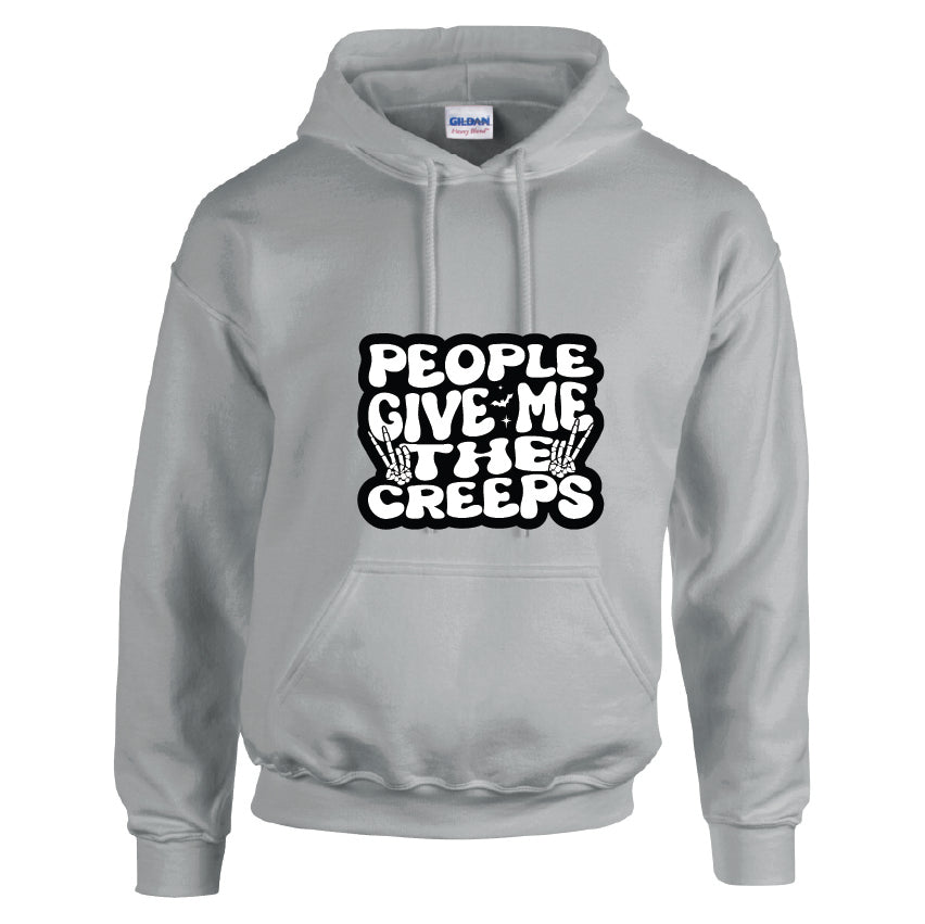 HWH07 People Give Me The Creeps Halloween Unisex Cotton Hoodie Various Sizes & Colours Available