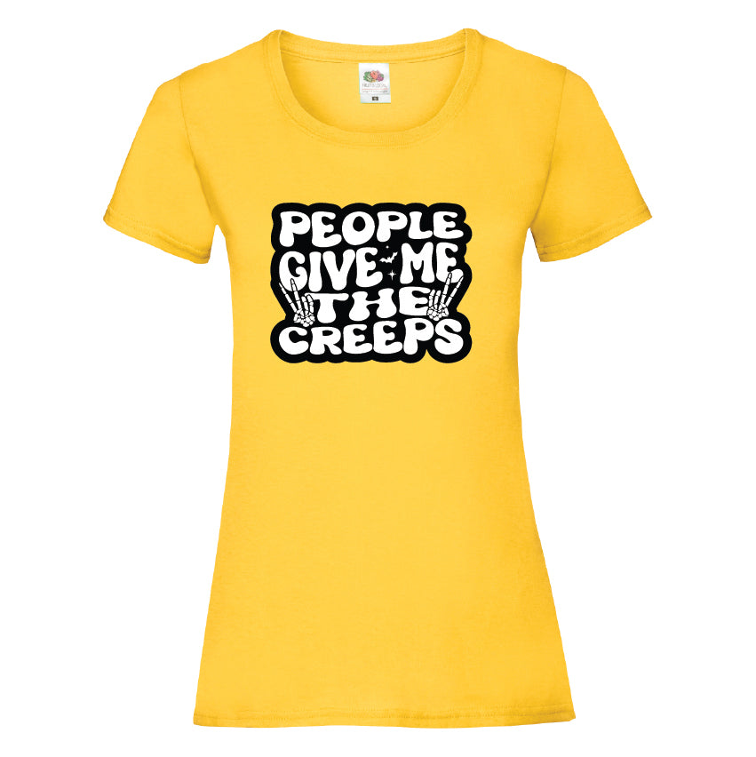 People Give Me The Creeps Halloween T-Shirt Available in 7 Colours HWCL07