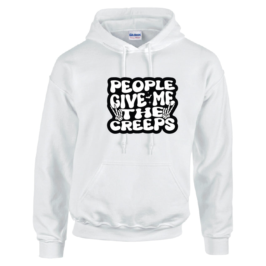 HWH07 People Give Me The Creeps Halloween Unisex Cotton Hoodie Various Sizes & Colours Available