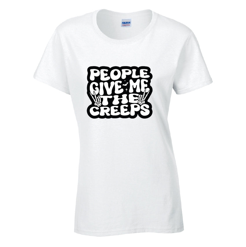 People Give Me The Creeps Halloween T-Shirt Available in 7 Colours HWCL07