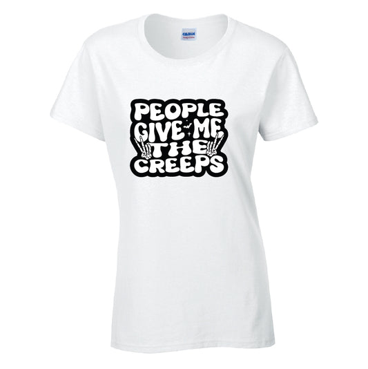 People Give Me The Creeps Halloween T-Shirt Available in 7 Colours HWCL07