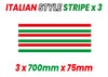IT01 3 x 700mm x 75mm Italian Bonnet stripe for Porsche