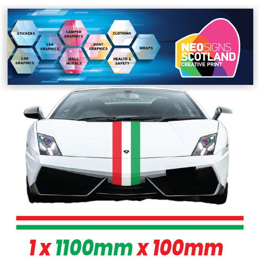 IT1.1/100x1 Italian Bonnet Stripe 1100mm x 100mm for Porsche