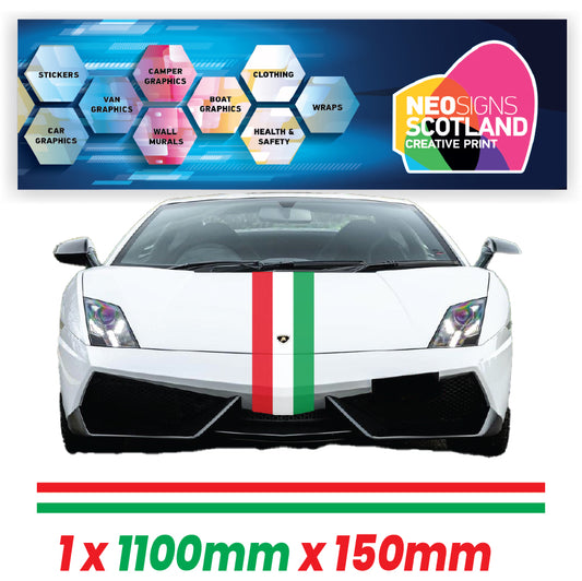 IT1.1/150x1 Italian Bonnet Stripe 1100mm x 150mm for Porsche