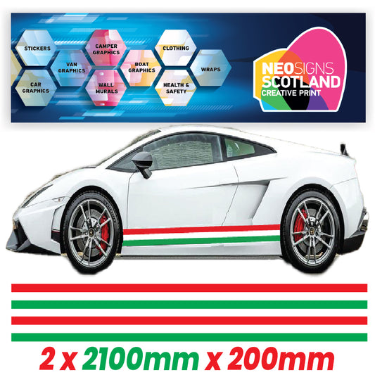 IT2.1/200x2 Italian Side Stripe 2100mm x 200mm for Porsche