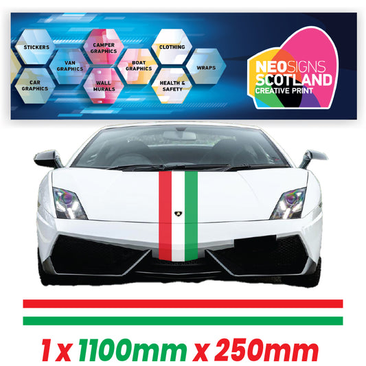 IT1.1/250x1 Italian Bonnet Stripe 1100mm x 250mm for Porsche