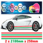IT2.1 Italian Racing Racing Side stripe 2x2.1m (2100mm) Long laminated for Renault Peugeot Citroen sticker graphics various widths available