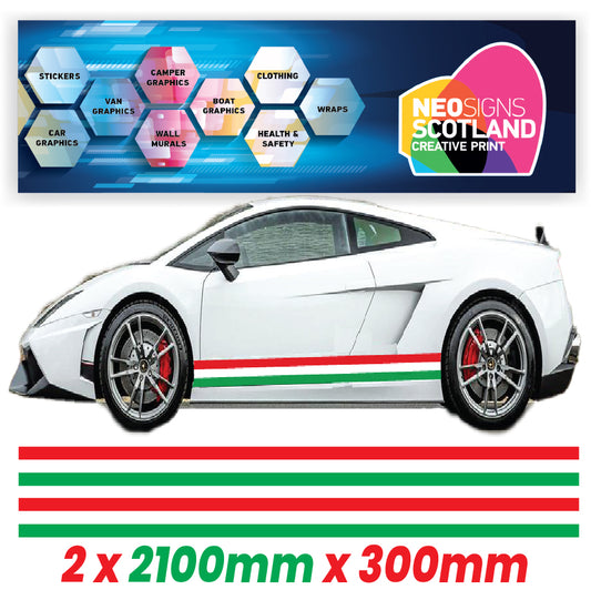 IT2.1/300x2 Italian Side Stripe 2100mm x 300mm for Porsche