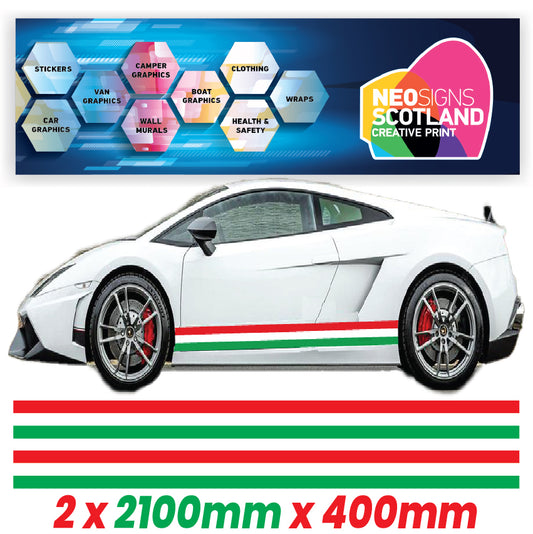 IT2.1/400x2 Italian Side Stripe 2100mm x 400mm for Porsche
