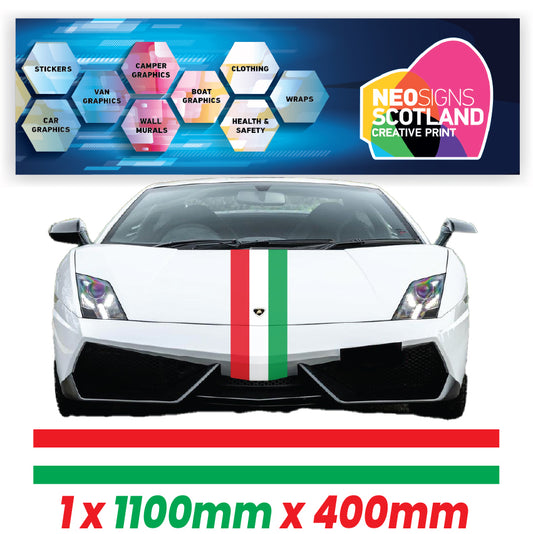 IT1.1/400x1 Italian Bonnet Stripe 1100mm x 400mm for Porsche