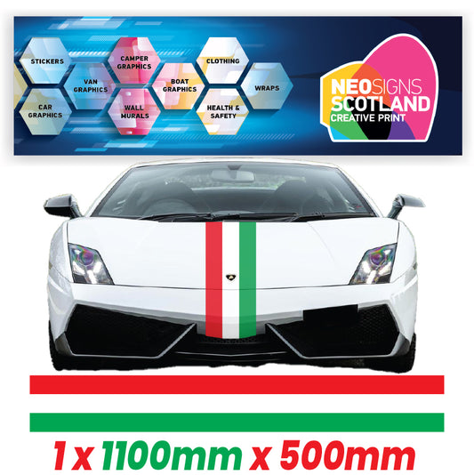 IT1.1/500x1 Italian Bonnet Stripe 1100mm x 500mm for Porsche