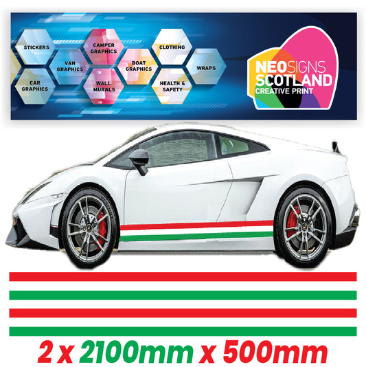 IT2.1/500x2 Italian Side Stripe 2100mm x 500mm for Porsche