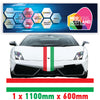 IT1.1 Italian Racing Bonnet stripe 1.1m (1100mm) Long laminated for Ferrari Fiat Alfa Romeo Mini sticker graphics various widths available