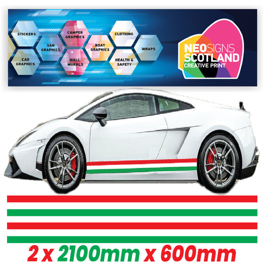 IT2.1/600x2 Italian Side Stripe 2100mm x 600mm for Porsche