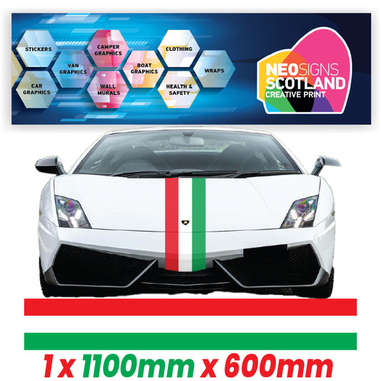 IT1.1/600x1 Italian Bonnet Stripe 1100mm x 600mm for Porsche
