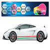 IT2.1 Italian Racing Racing Side stripe 2x2.1m (2100mm) Long laminated for Renault Peugeot Citroen sticker graphics various widths available