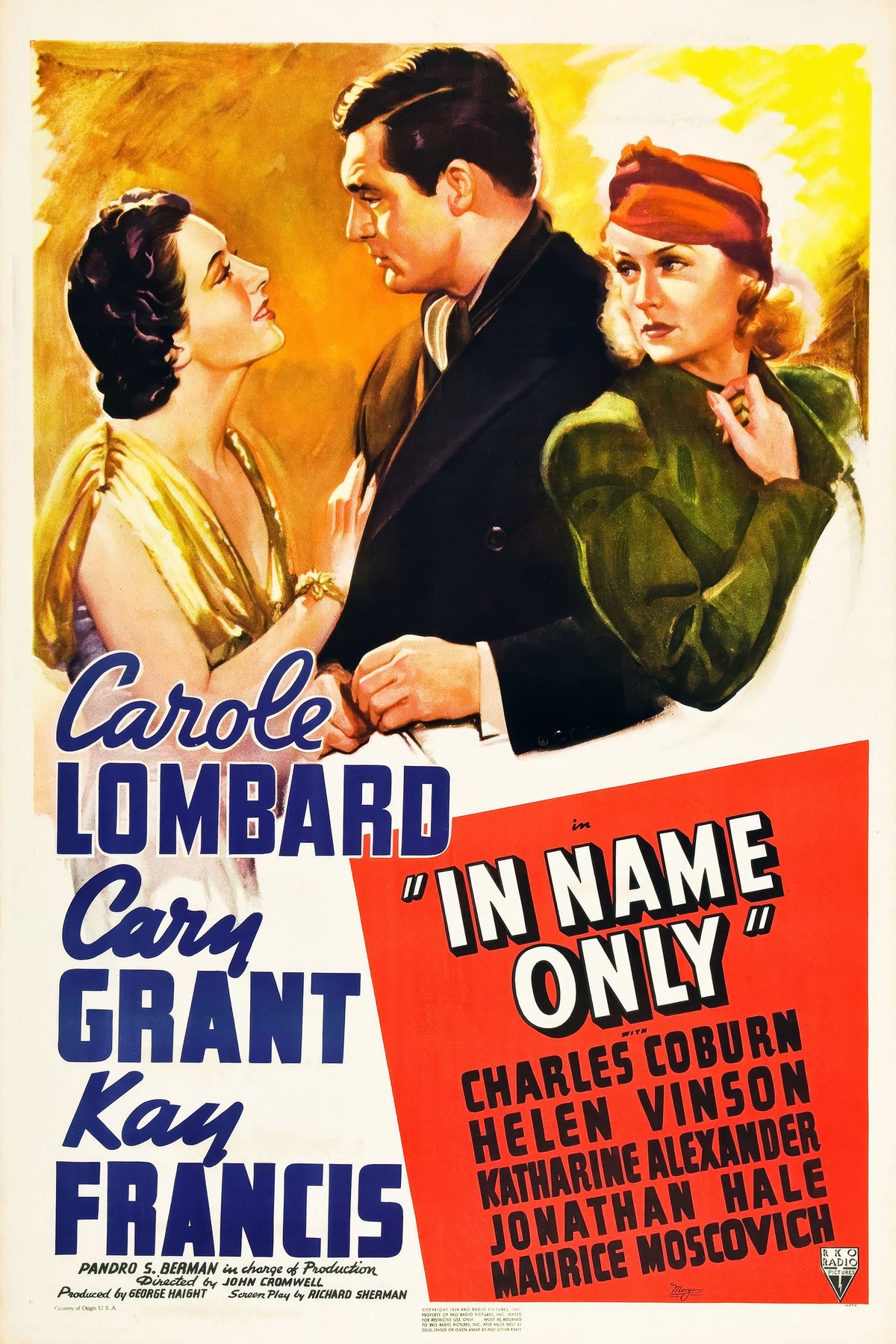 (1939) In Name Only Film/Movie Premium Waterproof & Tear Resistant Posters