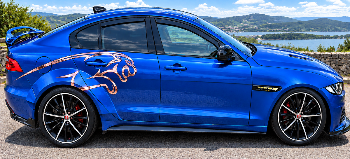 Leaping Jaguars graphics decals stickers Mirrored Vinyl Only