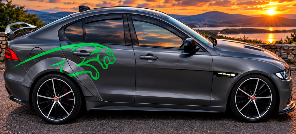 Leaping Jaguars graphics decals stickers Fluorescent Vinyl Only
