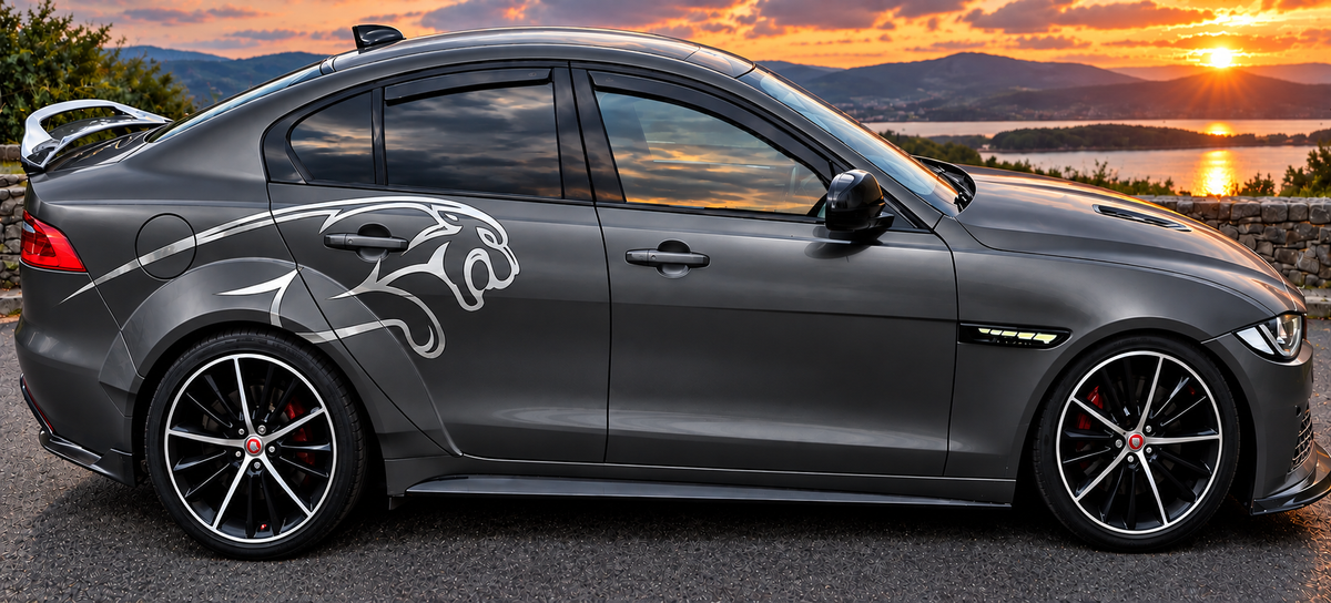 Leaping Jaguars graphics decals stickers Mirrored Vinyl Only