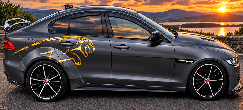 Leaping Jaguars graphics decals stickers Mirrored Vinyl Only