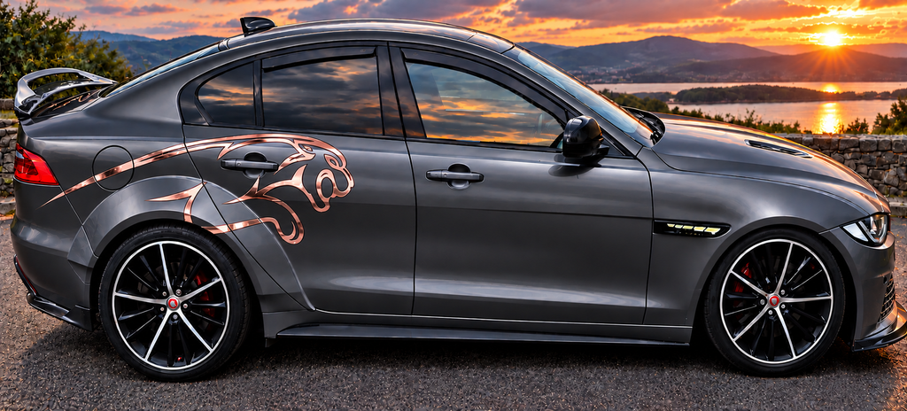 Leaping Jaguars graphics decals stickers Mirrored Vinyl Only
