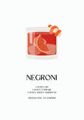 Negroni Cocktail Glass Poster Printed | Premium Waterproof & Tear Resistant Full Colour Posters